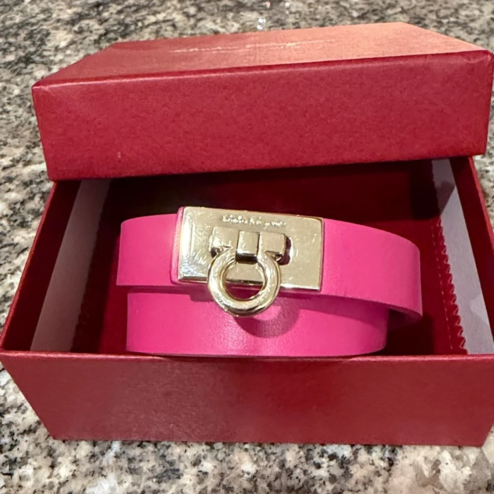 Salvatore Ferragamo Leather Wrap Bracelet